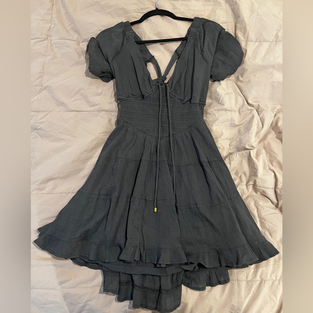 NWT! Black Free People Puff Sleeve Dress size XS